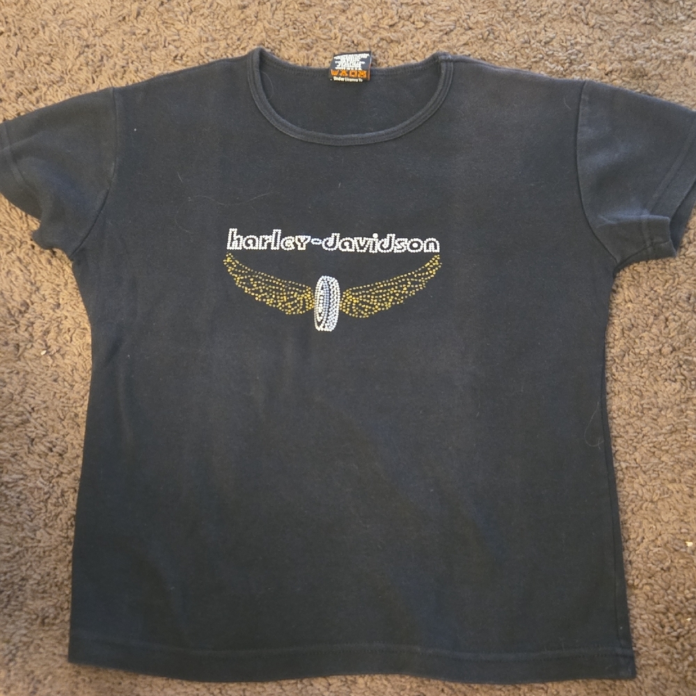 Harley-Davidson Kids Tee with Yellow Wing Design